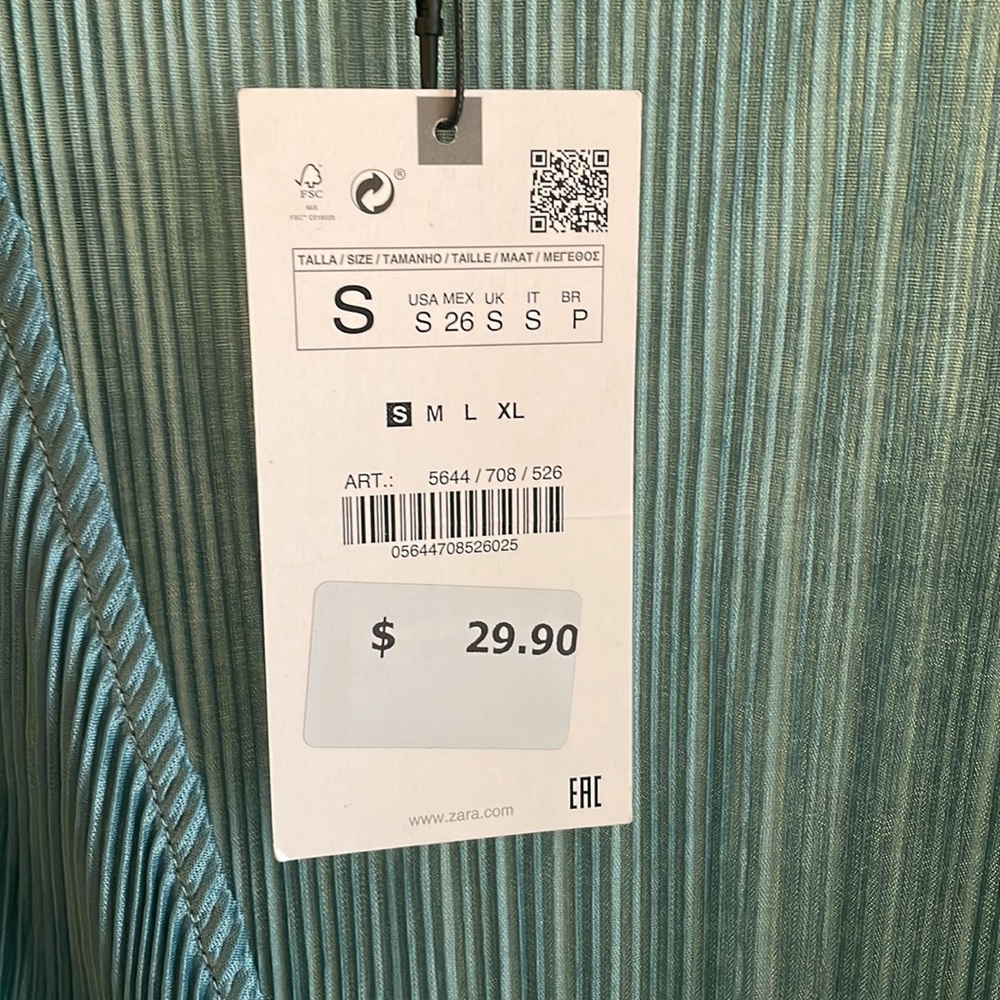 NWT ZARA S blue long sleeve top ❄️ - Picture 3 of 7
